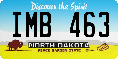 ND license plate IMB463