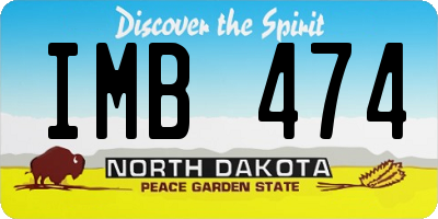 ND license plate IMB474