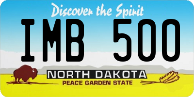 ND license plate IMB500