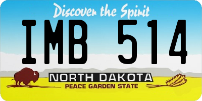 ND license plate IMB514