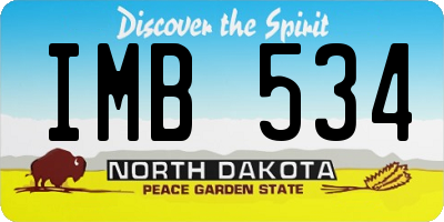ND license plate IMB534