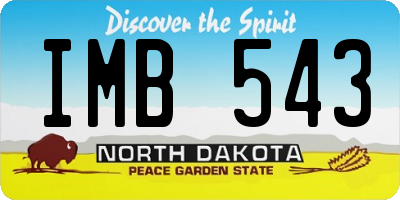 ND license plate IMB543
