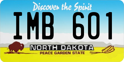 ND license plate IMB601
