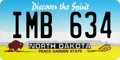 ND license plate IMB634