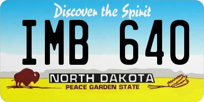 ND license plate IMB640