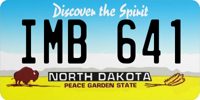 ND license plate IMB641