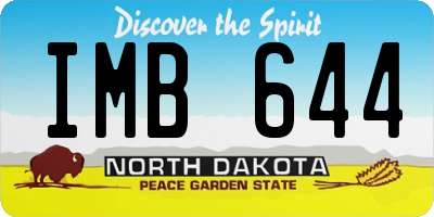 ND license plate IMB644
