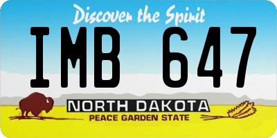 ND license plate IMB647