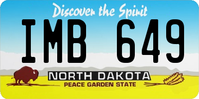 ND license plate IMB649
