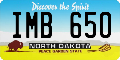ND license plate IMB650