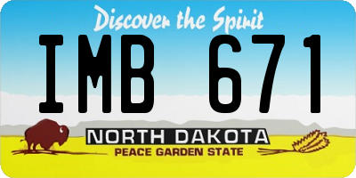 ND license plate IMB671
