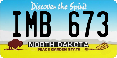ND license plate IMB673