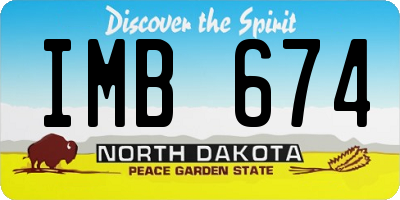ND license plate IMB674