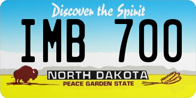 ND license plate IMB700