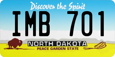 ND license plate IMB701