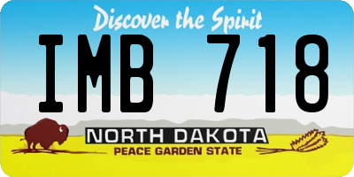 ND license plate IMB718