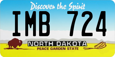 ND license plate IMB724