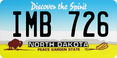 ND license plate IMB726