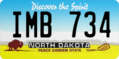 ND license plate IMB734