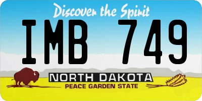 ND license plate IMB749