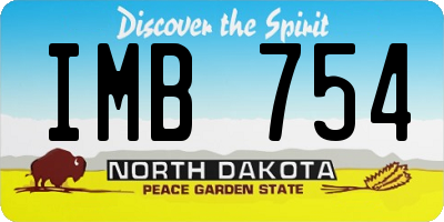ND license plate IMB754
