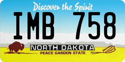 ND license plate IMB758