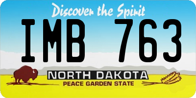 ND license plate IMB763
