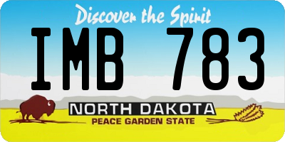 ND license plate IMB783