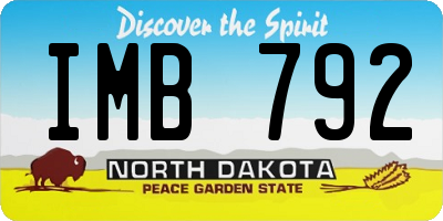 ND license plate IMB792