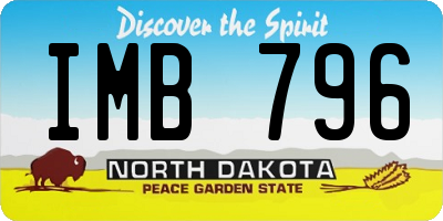 ND license plate IMB796