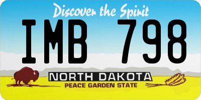 ND license plate IMB798
