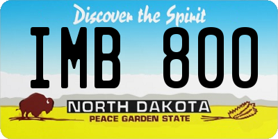 ND license plate IMB800