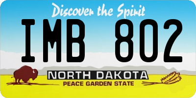 ND license plate IMB802