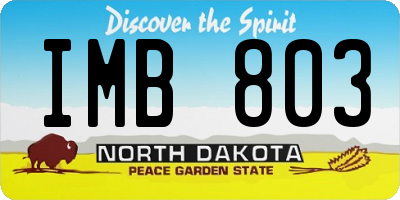 ND license plate IMB803
