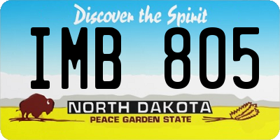 ND license plate IMB805