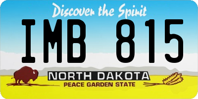ND license plate IMB815