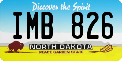ND license plate IMB826
