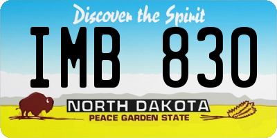 ND license plate IMB830