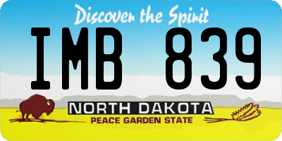 ND license plate IMB839