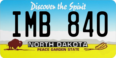 ND license plate IMB840