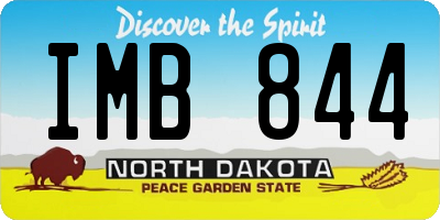 ND license plate IMB844