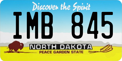 ND license plate IMB845
