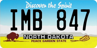 ND license plate IMB847