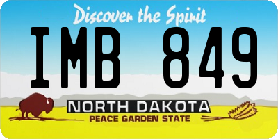ND license plate IMB849