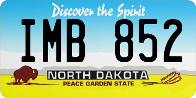 ND license plate IMB852