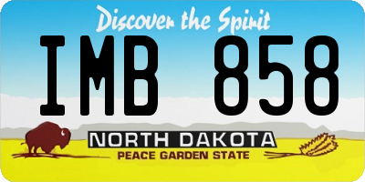 ND license plate IMB858