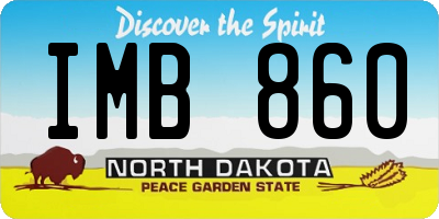 ND license plate IMB860