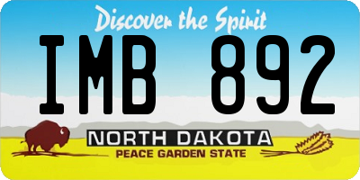 ND license plate IMB892