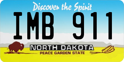 ND license plate IMB911