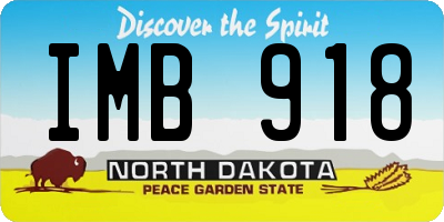 ND license plate IMB918